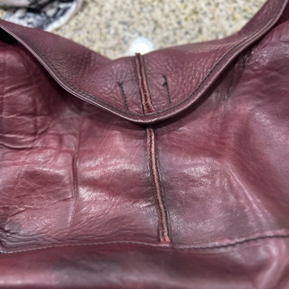 Vintage Y2K Cara hobo Dark Tigers Blood Red Leather Crescent Shape Shoulder Bag - Picture 14 of 15